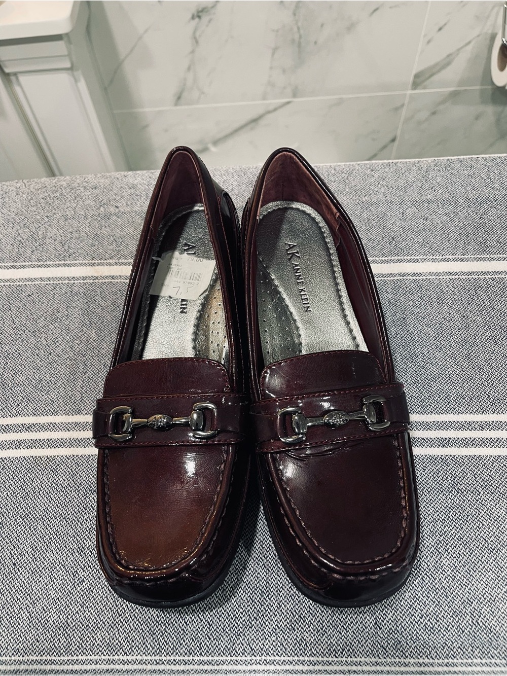 Anne Klein Women's Burgundy Patent Loafers